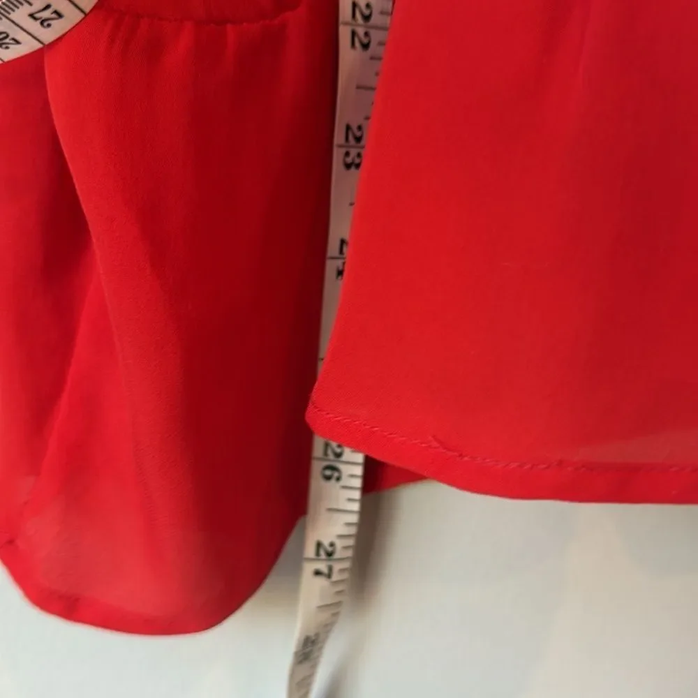 Joie Silk Red Blouse 3/4 Sleeve
